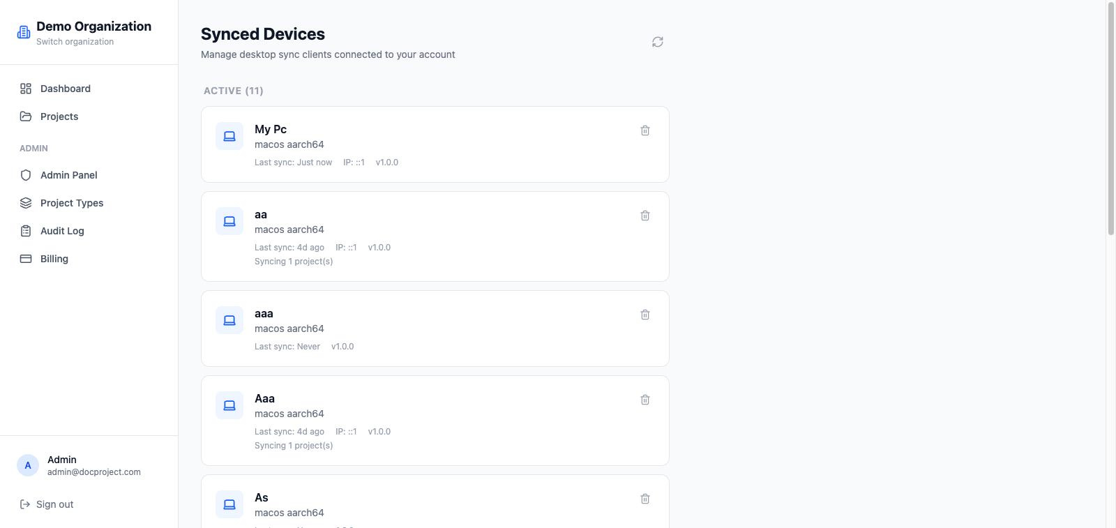 View and manage devices