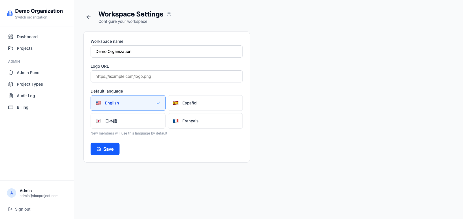Rename, logo and default language
