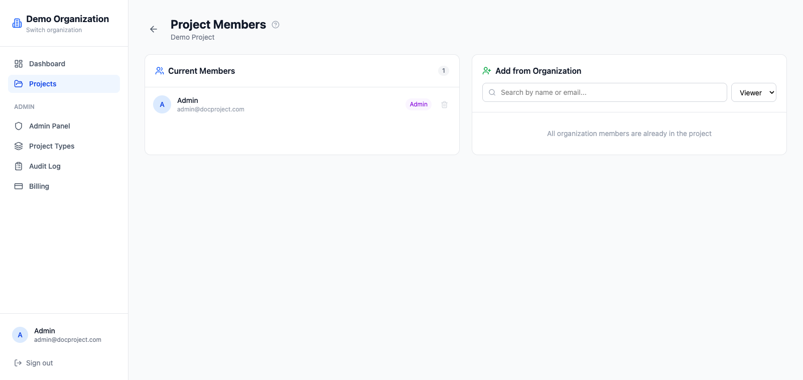 Add someone to a project
